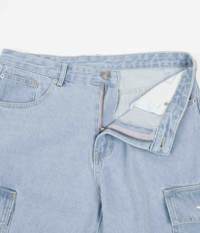 Helas Poke Denim Shorts in Blue