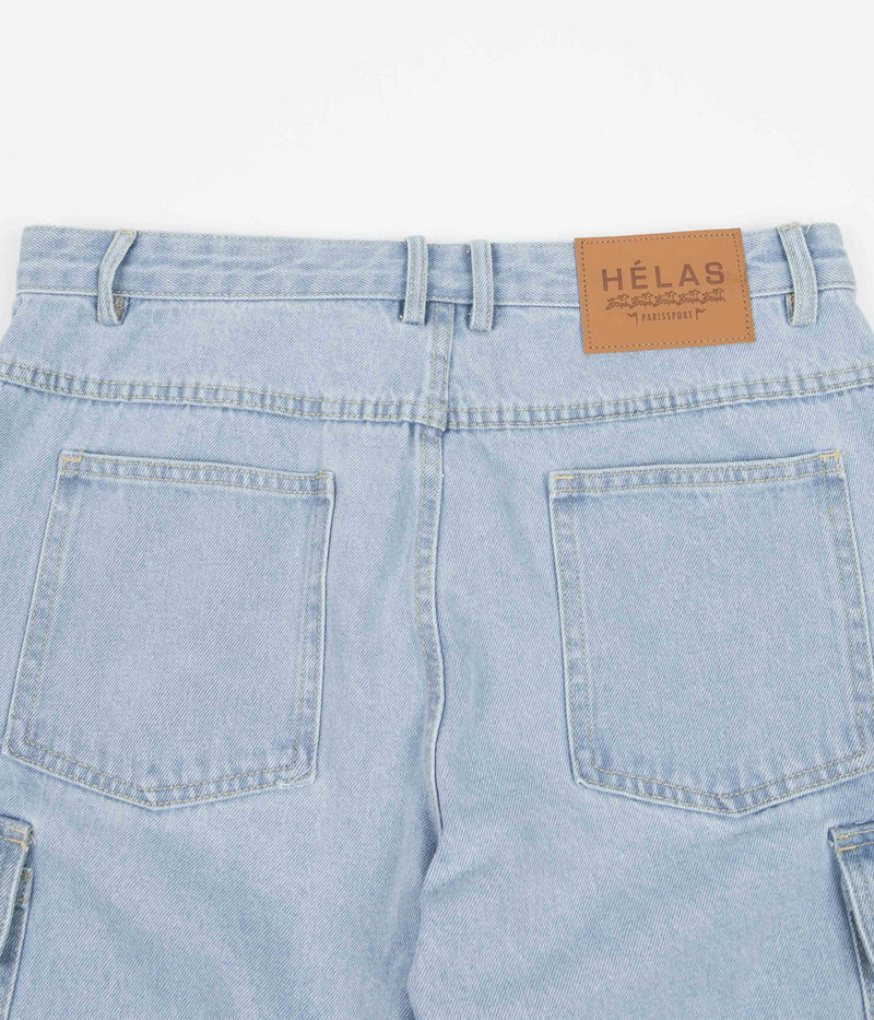 Helas Poke Denim Shorts in Blue