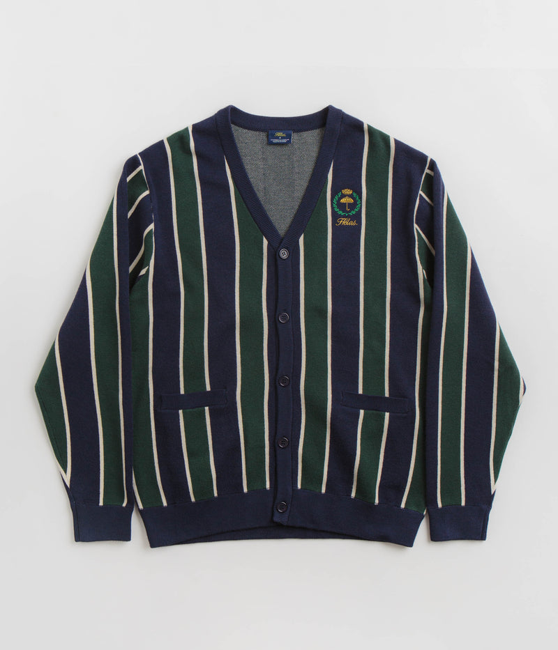 Helas Royal Knitted Cardigan in Navy and Green