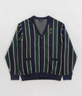 Helas Royal Knitted Cardigan in Navy and Green