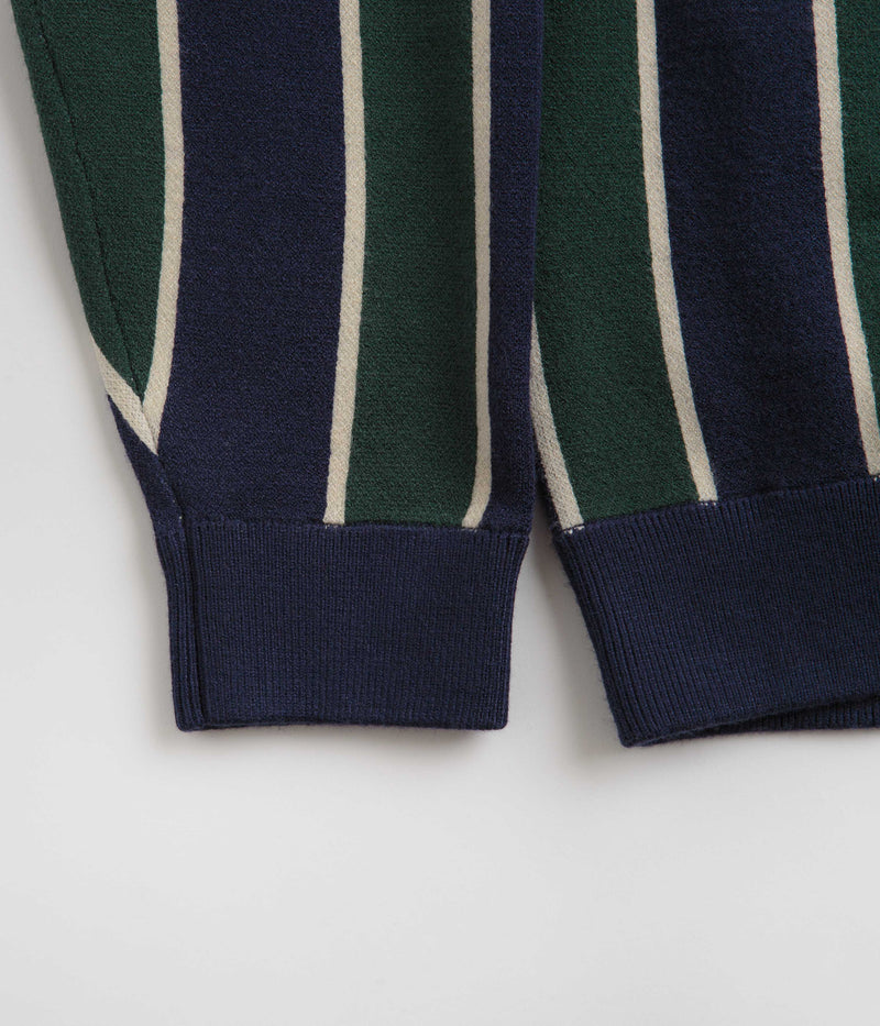 Helas Royal Knitted Cardigan in Navy and Green