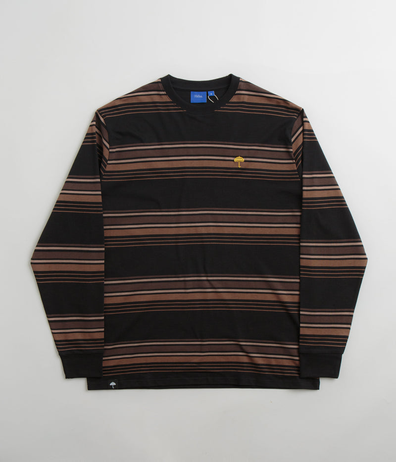 Helas Strip Long Sleeve T-Shirt in Black and Brown