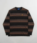 Helas Strip Long Sleeve T-Shirt in Black and Brown