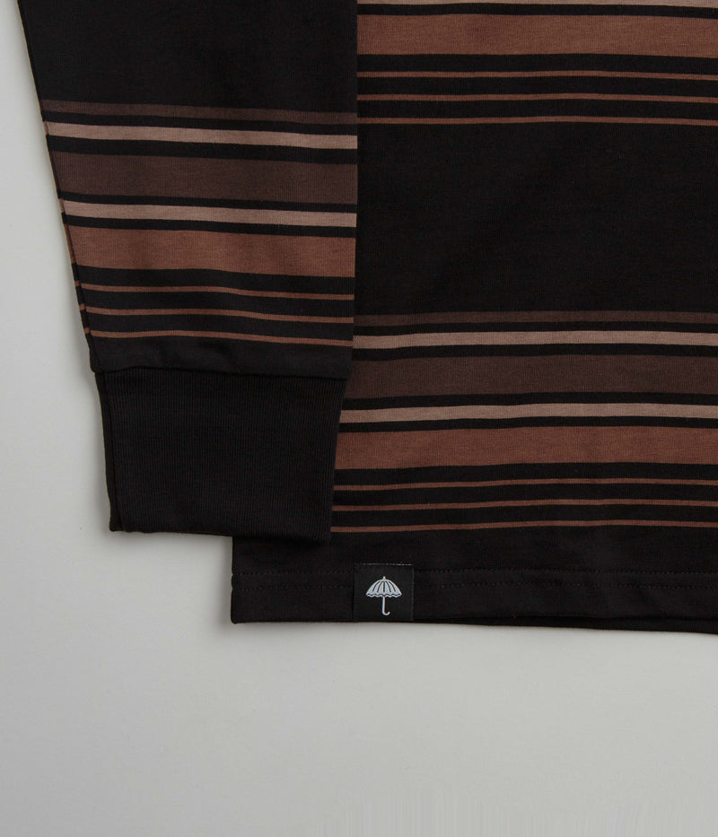 Helas Strip Long Sleeve T-Shirt in Black and Brown