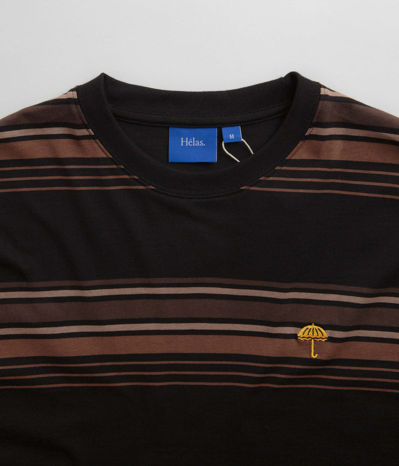 Helas Strip Long Sleeve T-Shirt in Black and Brown