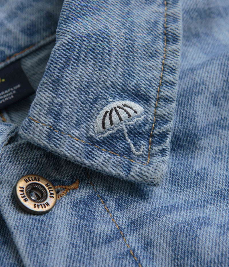 Helas Wave Denim Jacket in Light Blue