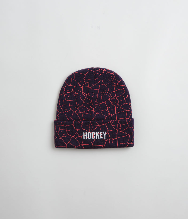 Hockey Crackle Beanie in Purple Midnight