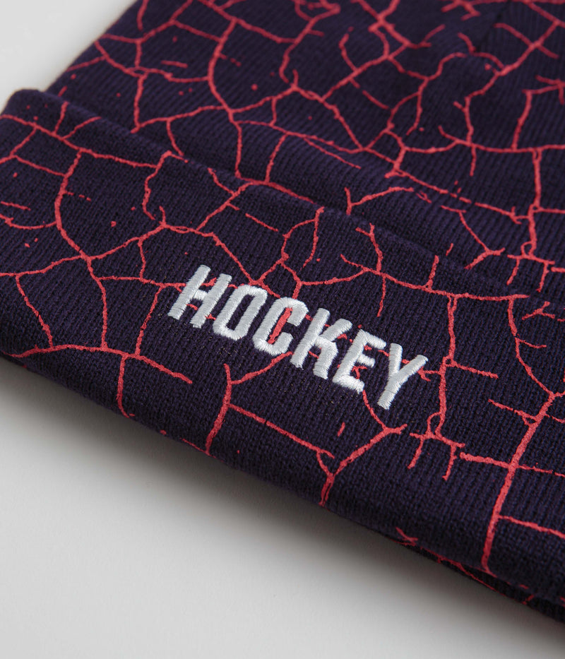 Hockey Crackle Beanie in Purple Midnight