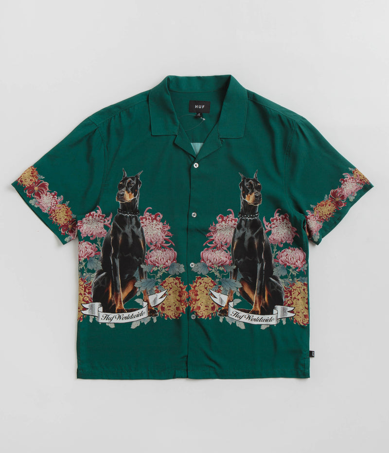HUF Best Boys Resort Short Sleeve Shirt in Pine