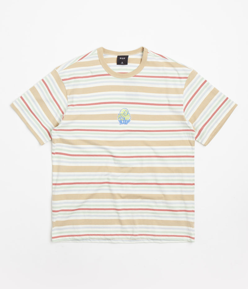HUF Cheshire Stripe Knit T-Shirt in Cream