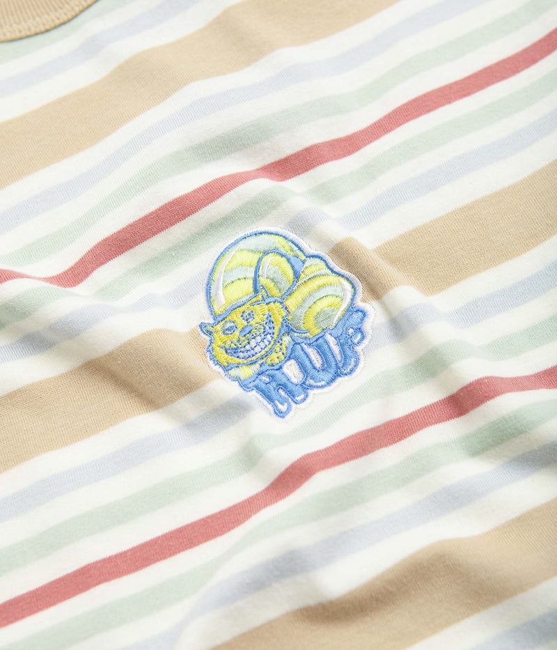 HUF Cheshire Stripe Knit T-Shirt in Cream