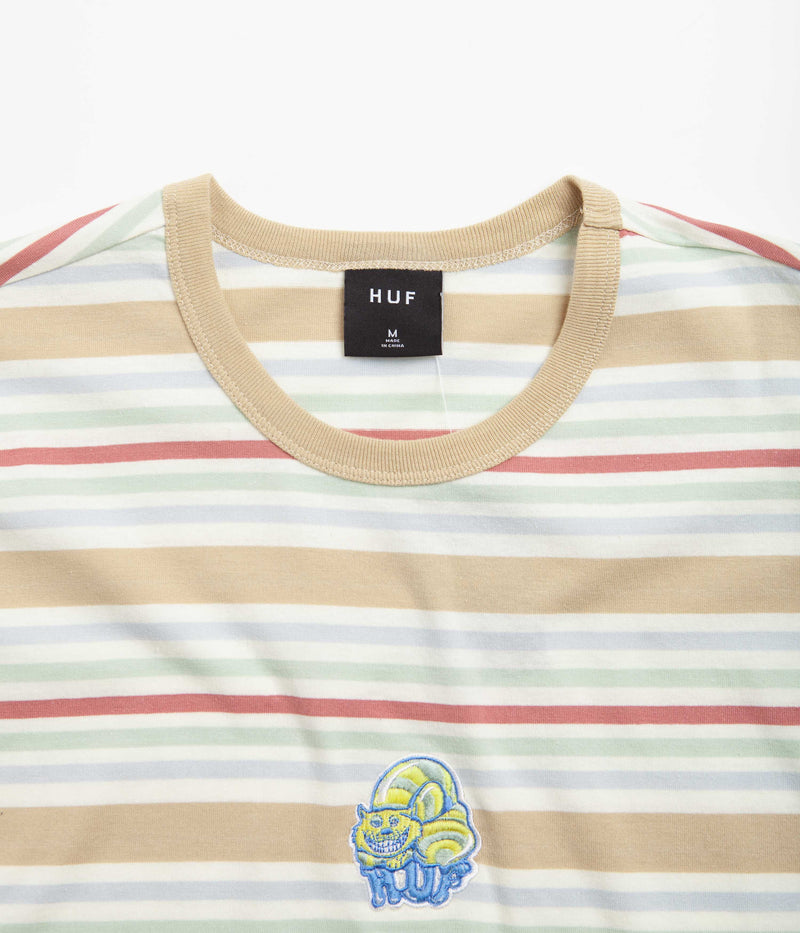 HUF Cheshire Stripe Knit T-Shirt in Cream