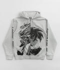 HUF Endless Waltz Split Zip Hoodie in Heather Grey