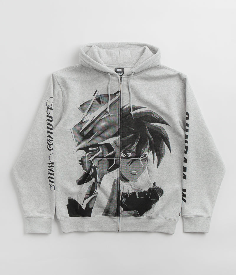 HUF Endless Waltz Split Zip Hoodie in Heather Grey
