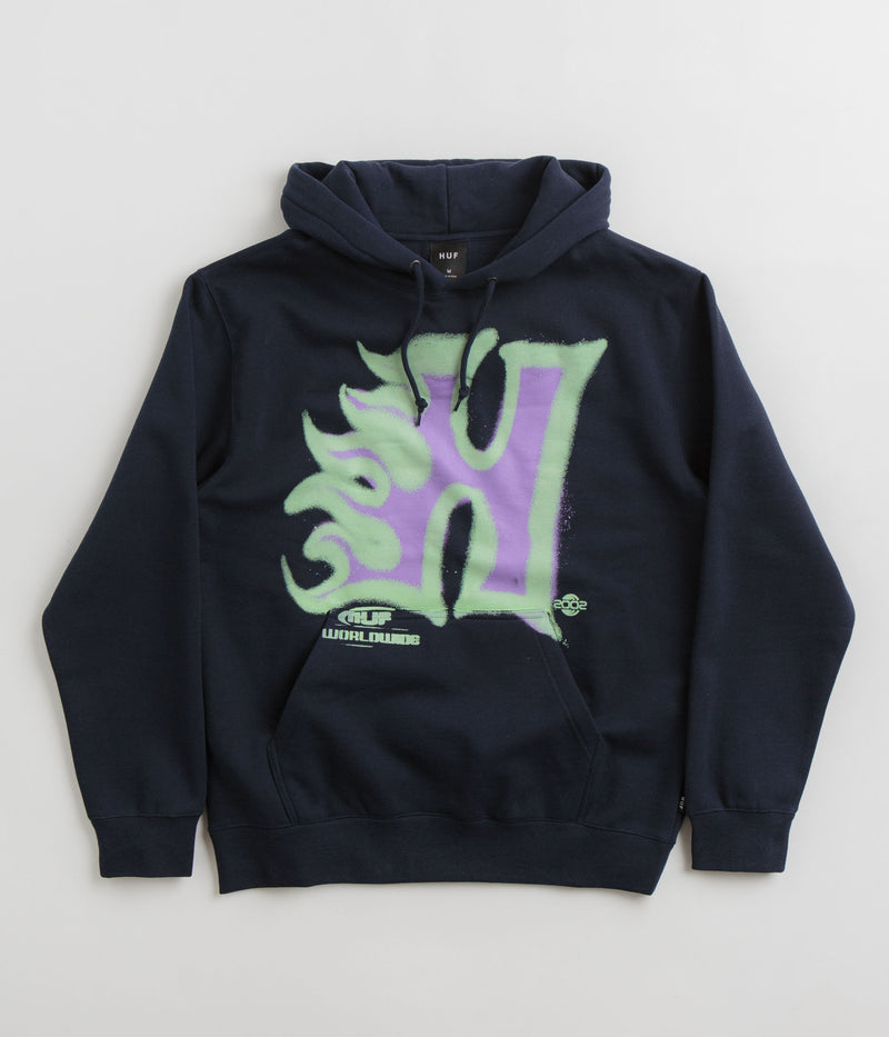 HUF Heat Wave Hoodie in Navy