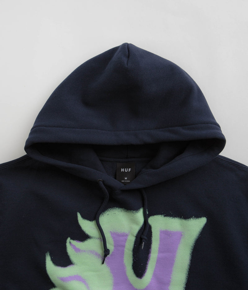 HUF Heat Wave Hoodie in Navy