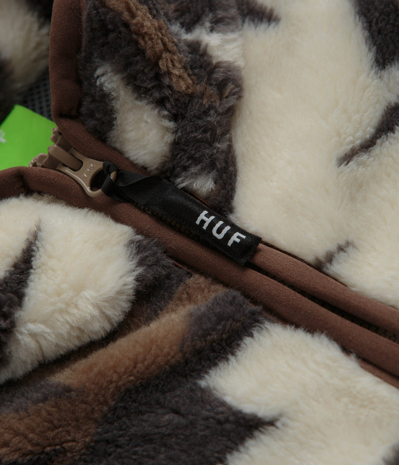 HUF Lowell Jacquard Sherpa Zip Fleece in Natural