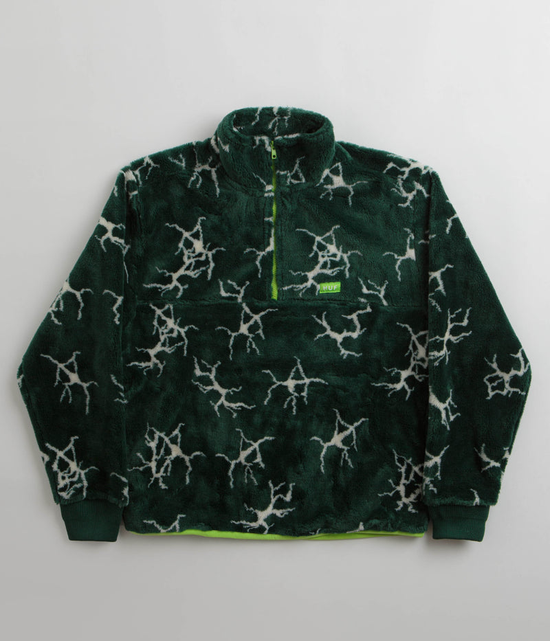 HUF Quake Sherpa 1/4 Zip Fleece in Forest Green