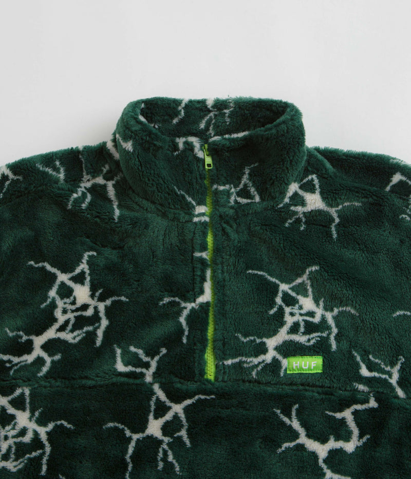 HUF Quake Sherpa 1/4 Zip Fleece in Forest Green