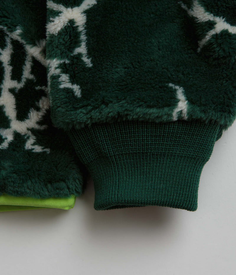 HUF Quake Sherpa 1/4 Zip Fleece in Forest Green