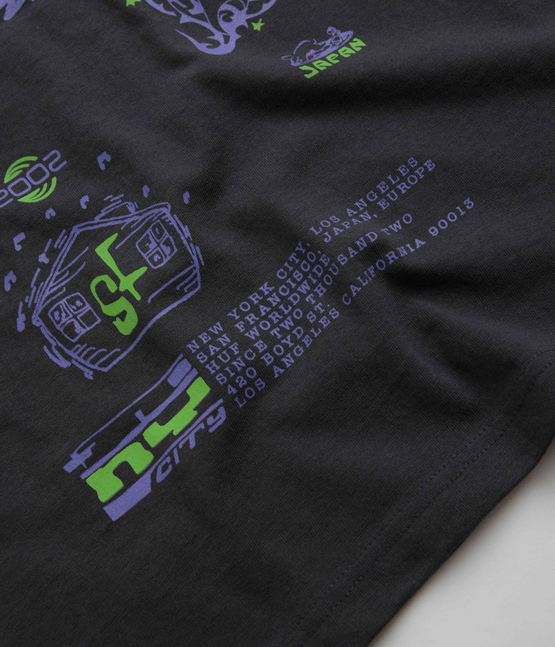 HUF Zine Washed T-Shirt in Washed Black