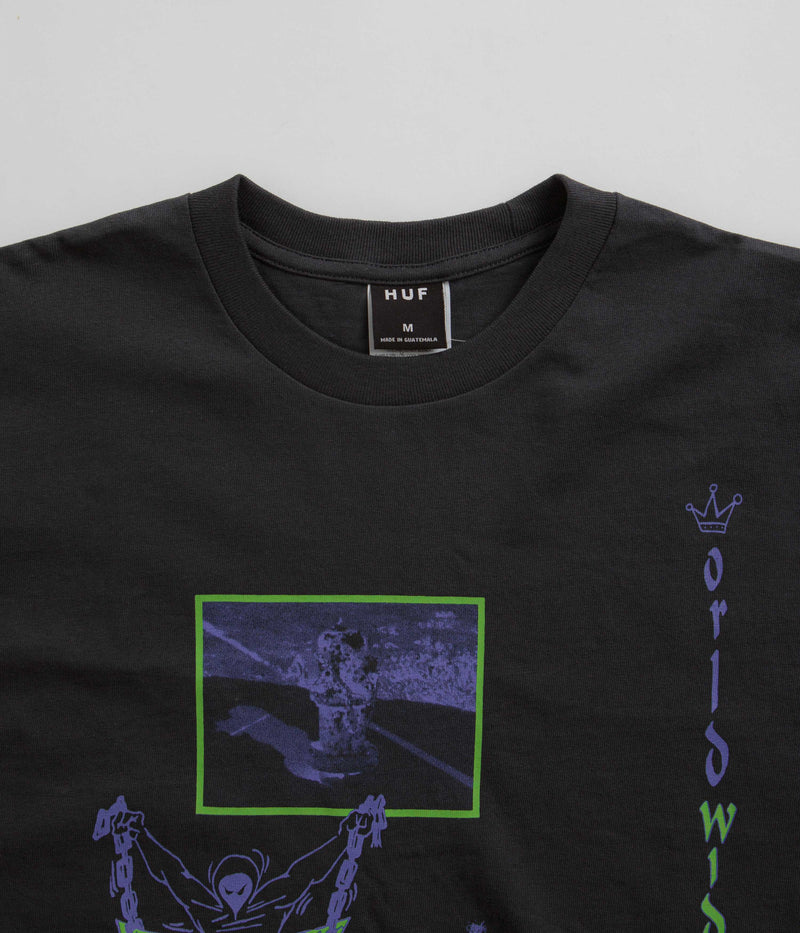 HUF Zine Washed T-Shirt in Washed Black