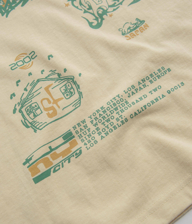 HUF Zine Washed T-Shirt in Wheat