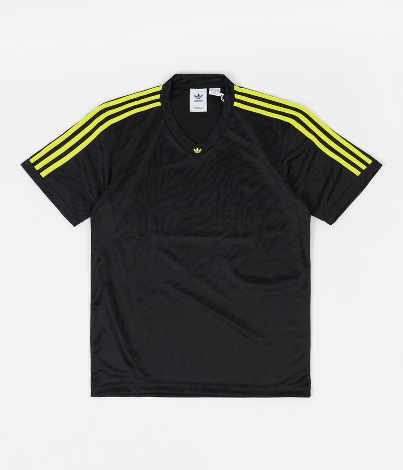 Adidas Jacquard Jersey in Black and Acid Yellow