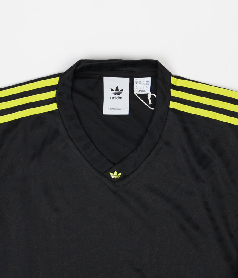 Adidas Jacquard Jersey in Black and Acid Yellow