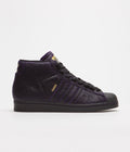 Adidas Kader Pro Model ADV Shoes in Core Black and Core Black / Dark Purple