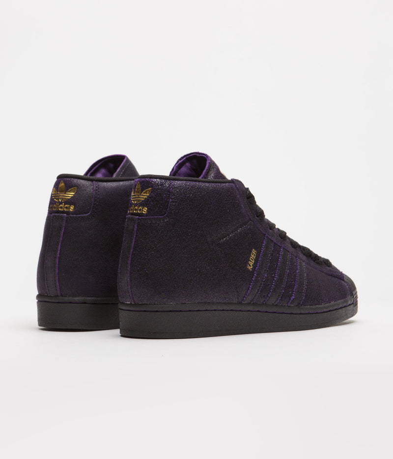 Adidas Kader Pro Model ADV Shoes in Core Black and Core Black / Dark Purple