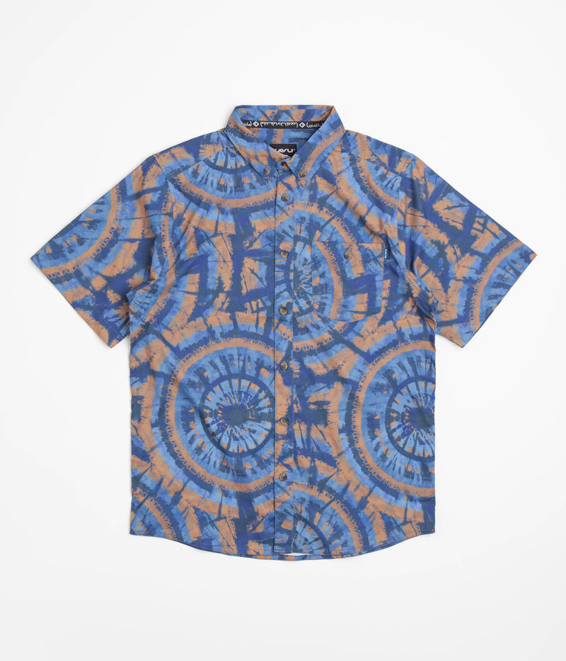 Kavu River Wrangler Short Sleeve Shirt in Circle Tie Dye