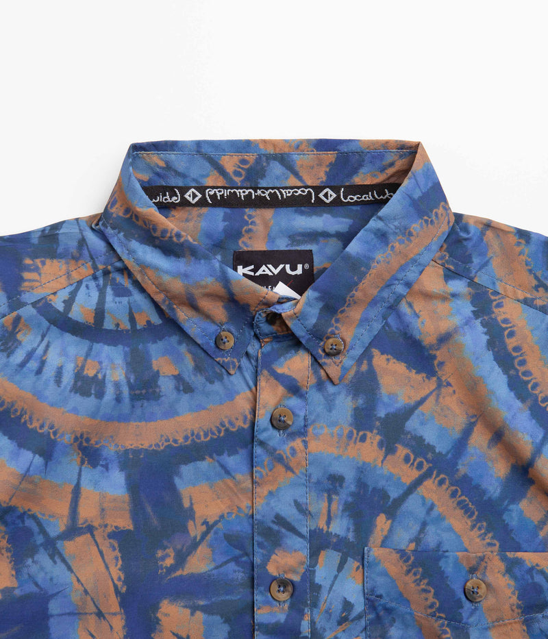 Kavu River Wrangler Short Sleeve Shirt in Circle Tie Dye