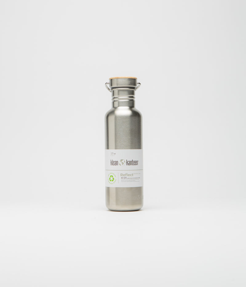 Klean Kanteen Classic 800ml Flask in Reflect Stainless and Bamboo