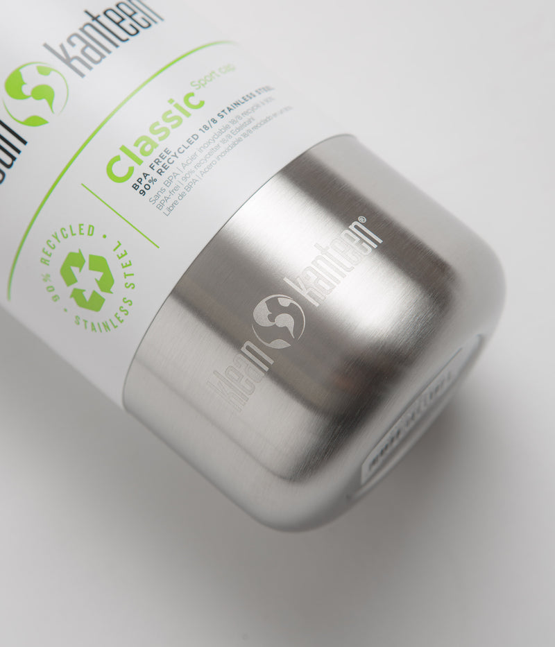 Klean Kanteen Classic 800ml Sports Cap Bottle in Brushed Stainless