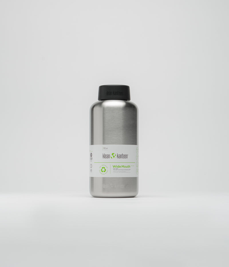 Klean Kanteen Wide Mouth 1900ml Flask in Brushed Stainless