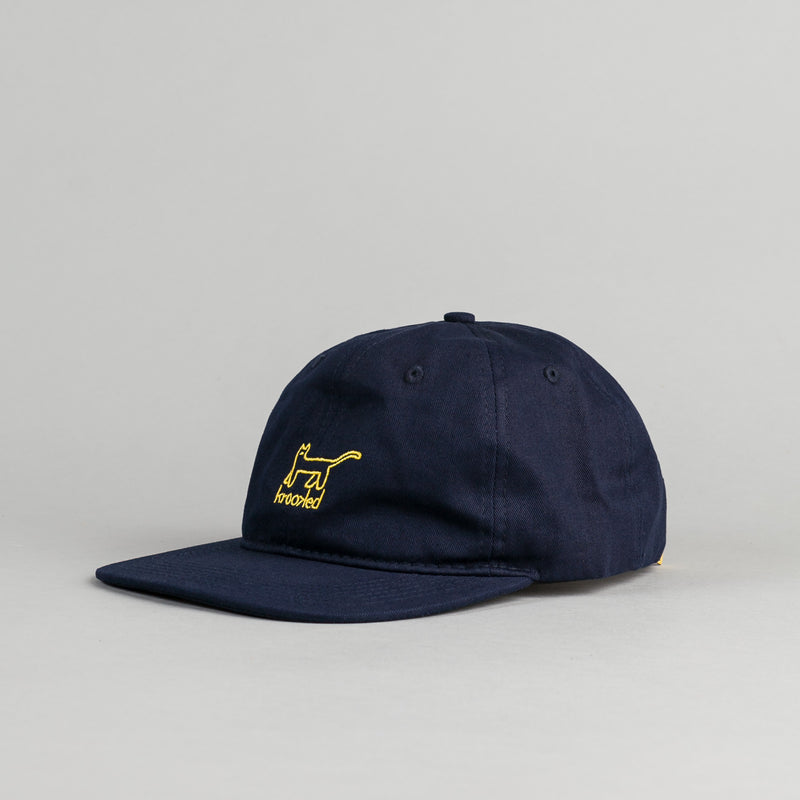Krooked Kat Embroidered Cap in Navy