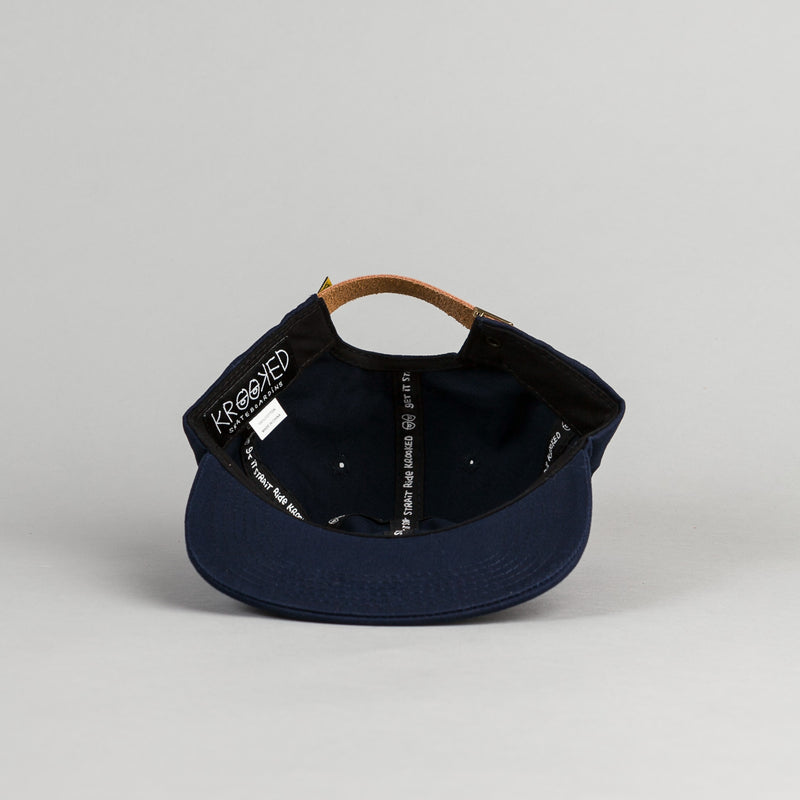 Krooked Kat Embroidered Cap in Navy