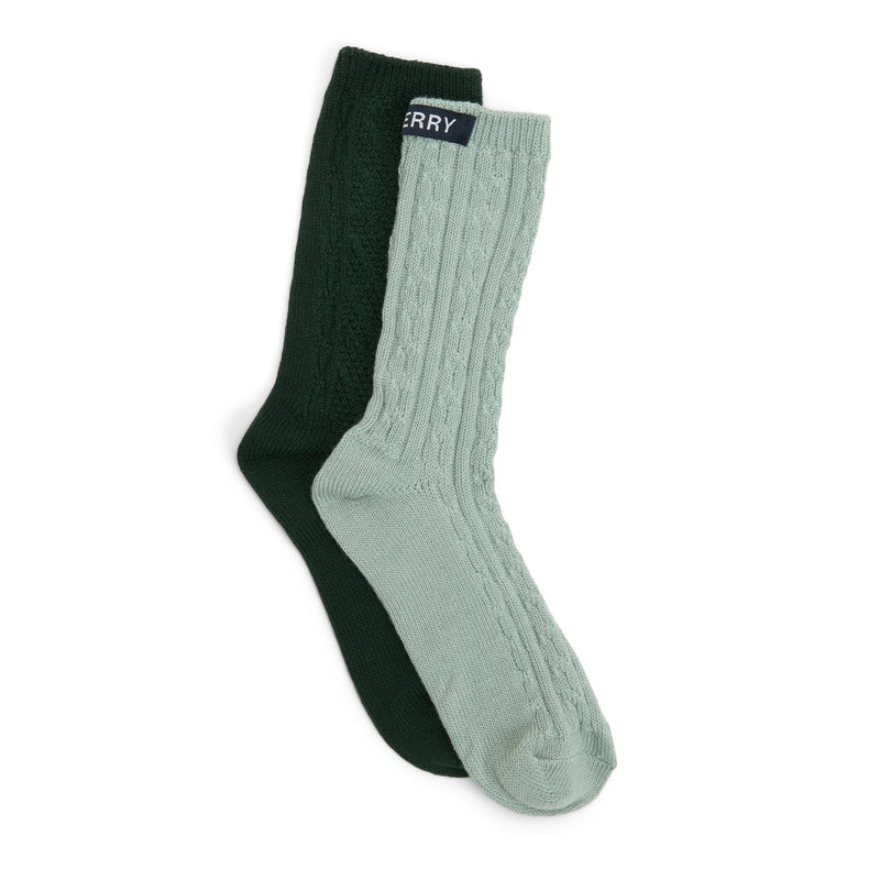 Sperry Ladies 2-Pack Cable Knit Boot Sock CLOTHING image