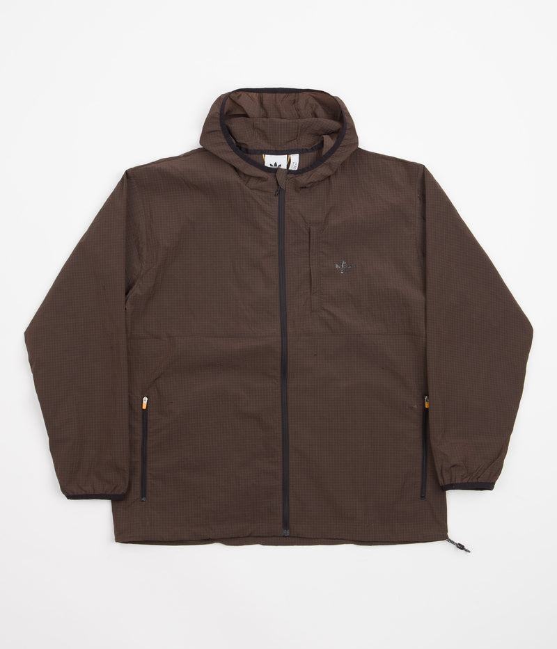 Adidas Lightweight Shell Jacket in Brown and Black / Orange Rush