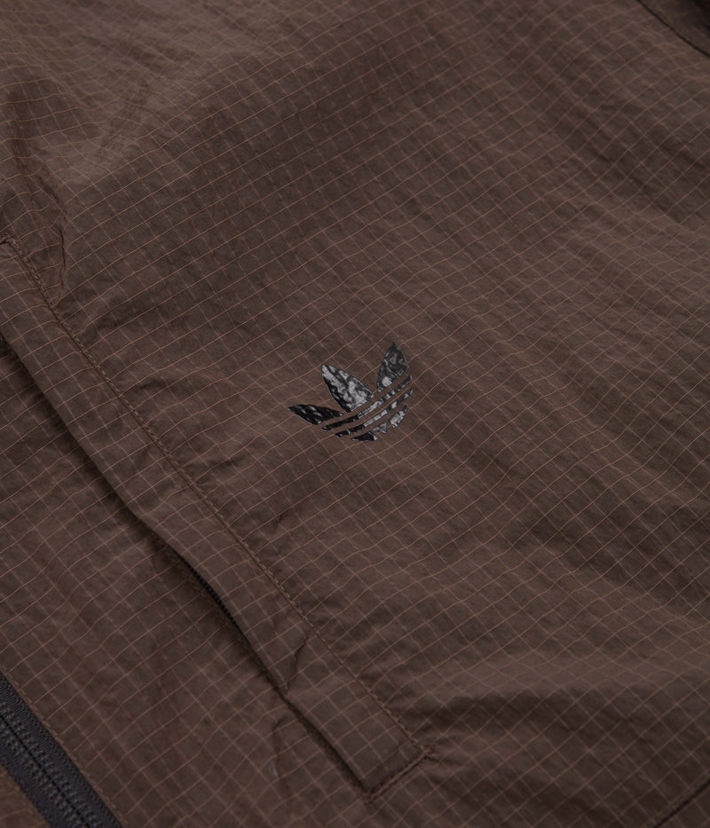 Adidas Lightweight Shell Jacket in Brown and Black / Orange Rush