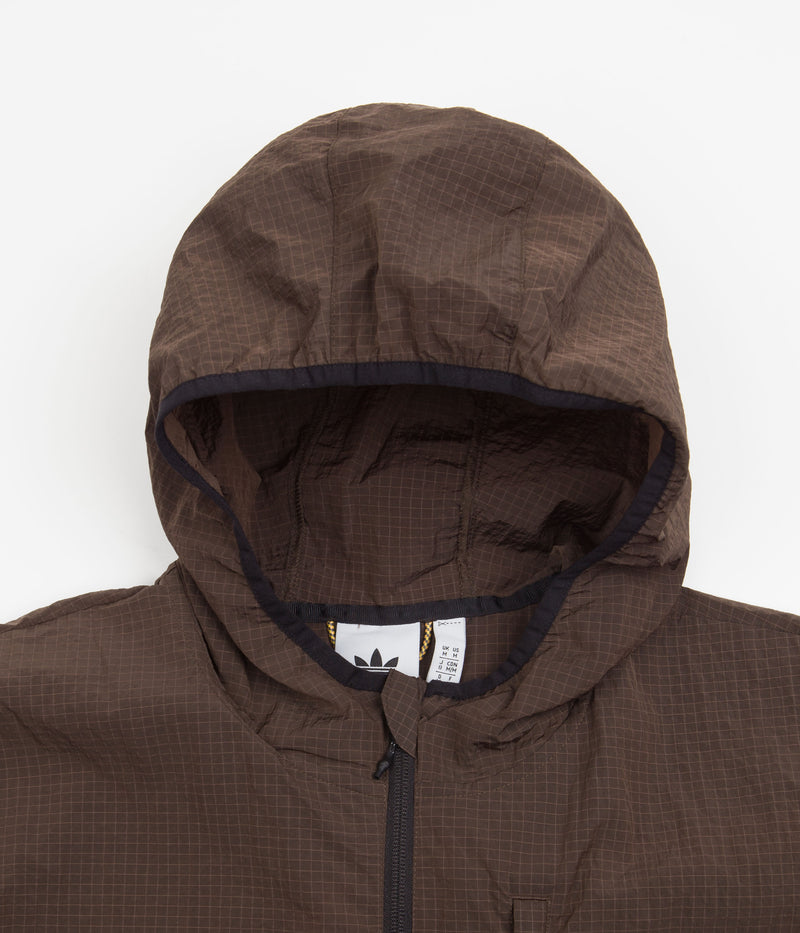 Adidas Lightweight Shell Jacket in Brown and Black / Orange Rush