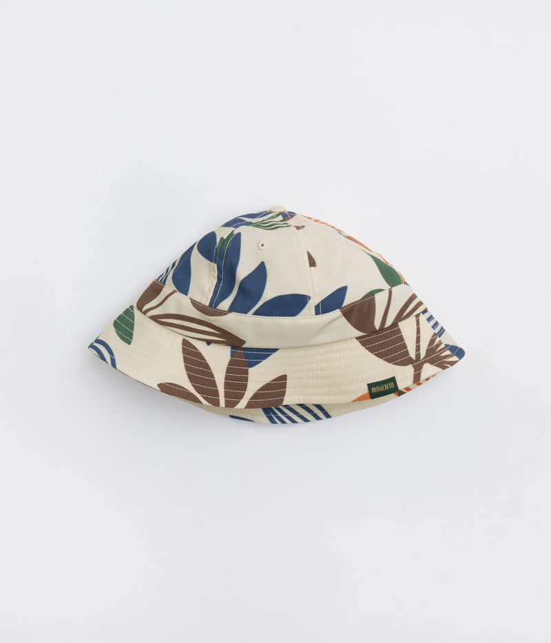 Magenta All Over Plant Bucket Hat in Natural