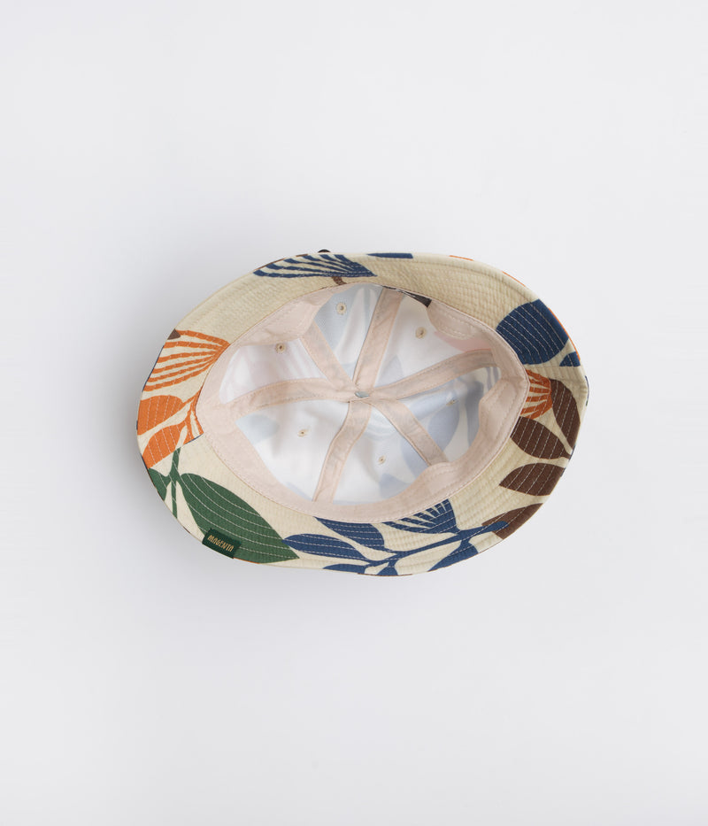 Magenta All Over Plant Bucket Hat in Natural