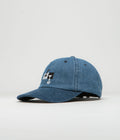 Magenta Chess Dad Cap in Blue Denim