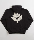Magenta Cord Plant Hoodie in Black