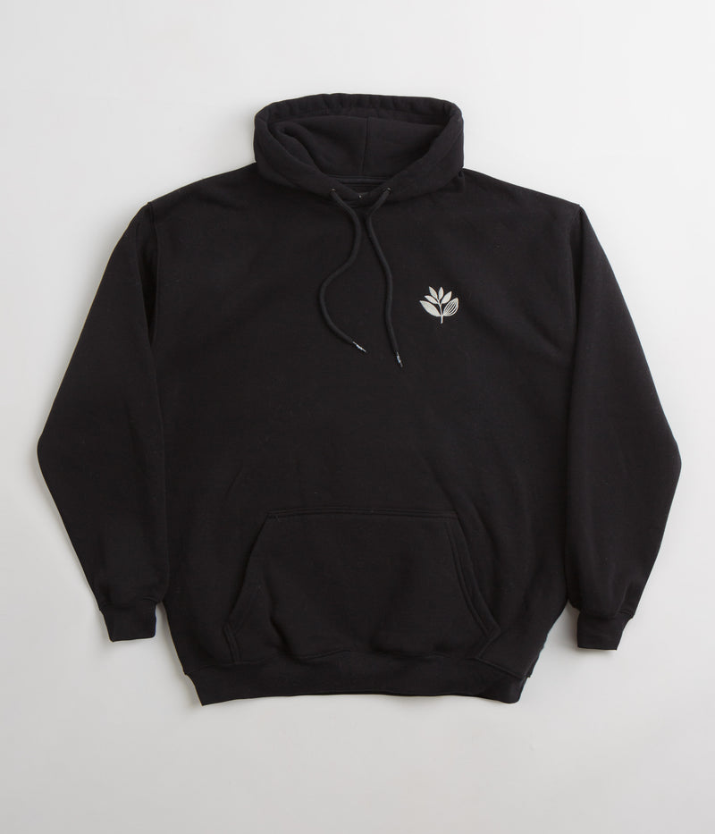 Magenta Cord Plant Hoodie in Black