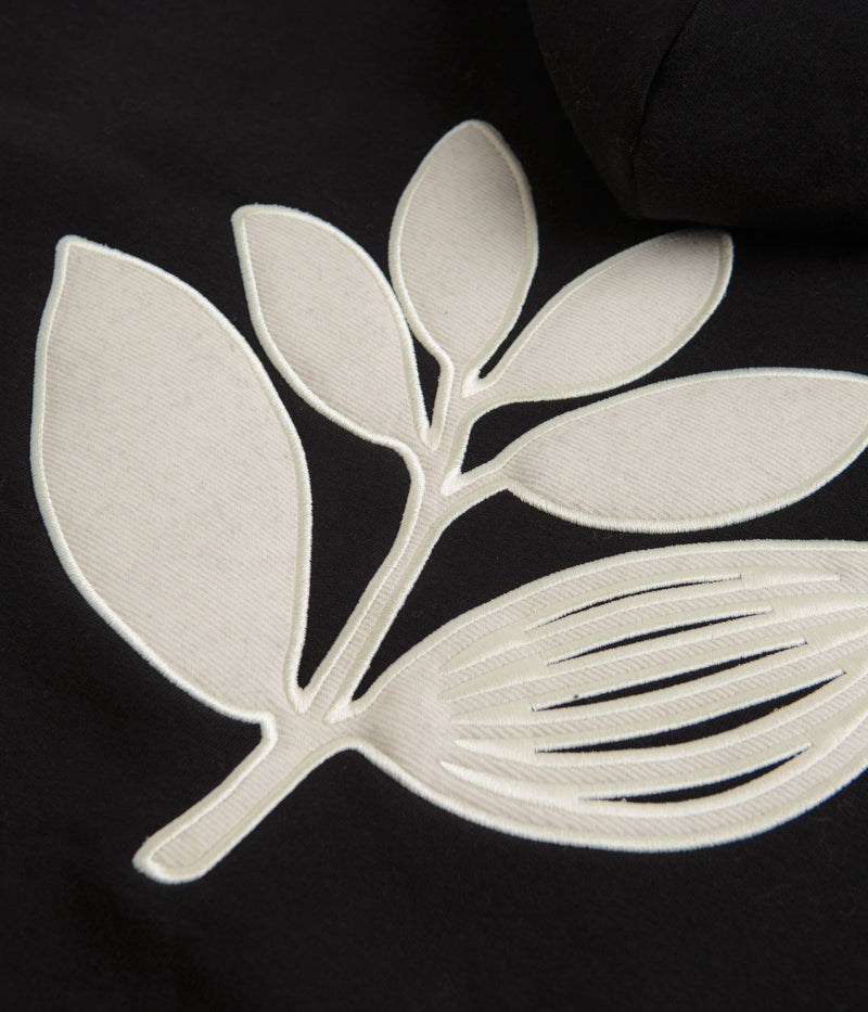Magenta Cord Plant Hoodie in Black