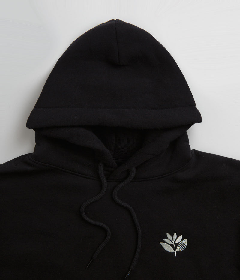 Magenta Cord Plant Hoodie in Black