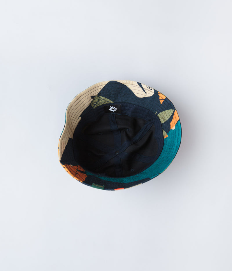 Magenta Deep Bucket Hat in Navy
